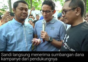 Sandiaga Terharu Terima Sumbangan Dana Kampanye Dari Warga