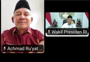 Ikuti Rapat Daring Bersama Wapres RI, Achmad Ru’yat Terapkan Prokes dan 5M