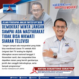 Anton Sukartono Suratto,  Demokrat Minta ASO Jangkau Semua Lapisan