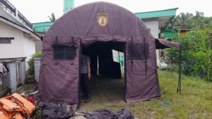 Bantu Korban Banjir di Bayah Polres Lebak Pasang Tenda Posko Penanggulangan Bencana