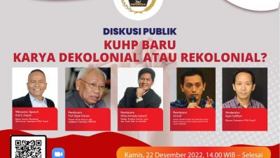 Masyarakat Pers Teguh Berkeyakinan Bagi Pers yang Berlaku Tetap UU Pers Meski Meski KUHP Baru Meninggalkan Banyak Masalah