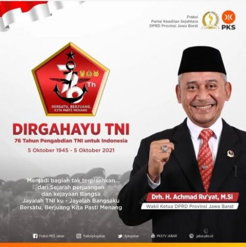 Wakil Ketua DPRD Jabar Sampaikan Ucapan HUT TNI ke-76 Lewat Postingan Instagramnya
