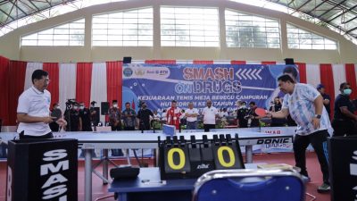 BNN RI Menggelar Kejuaraan Tenis Meja Smash On Drugs