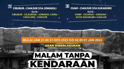 Polres Bogor Terapkan Car Free Night di Jalur Puncak Bogor Saat Malam Tahun Baru